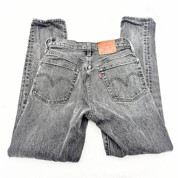 Levi's 501 S Skinny Gray Charcoal Wash Button Fly Skinny Denim Jean Size 24 x 28 - Picture 5 of 9